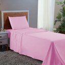 Ver imagem 1 de Conjunto Lençol Solteiro Aveludado 400 Fios 3 Peças Cama Box e Infantil:rosa