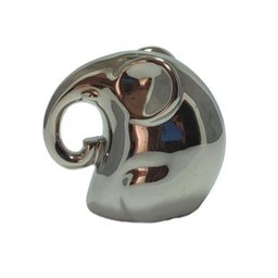 Elefante Cerâmica Prata - Par (G) E (M) - 2 Elefante Cerâmica Prata - Par (G) E (M) - 2