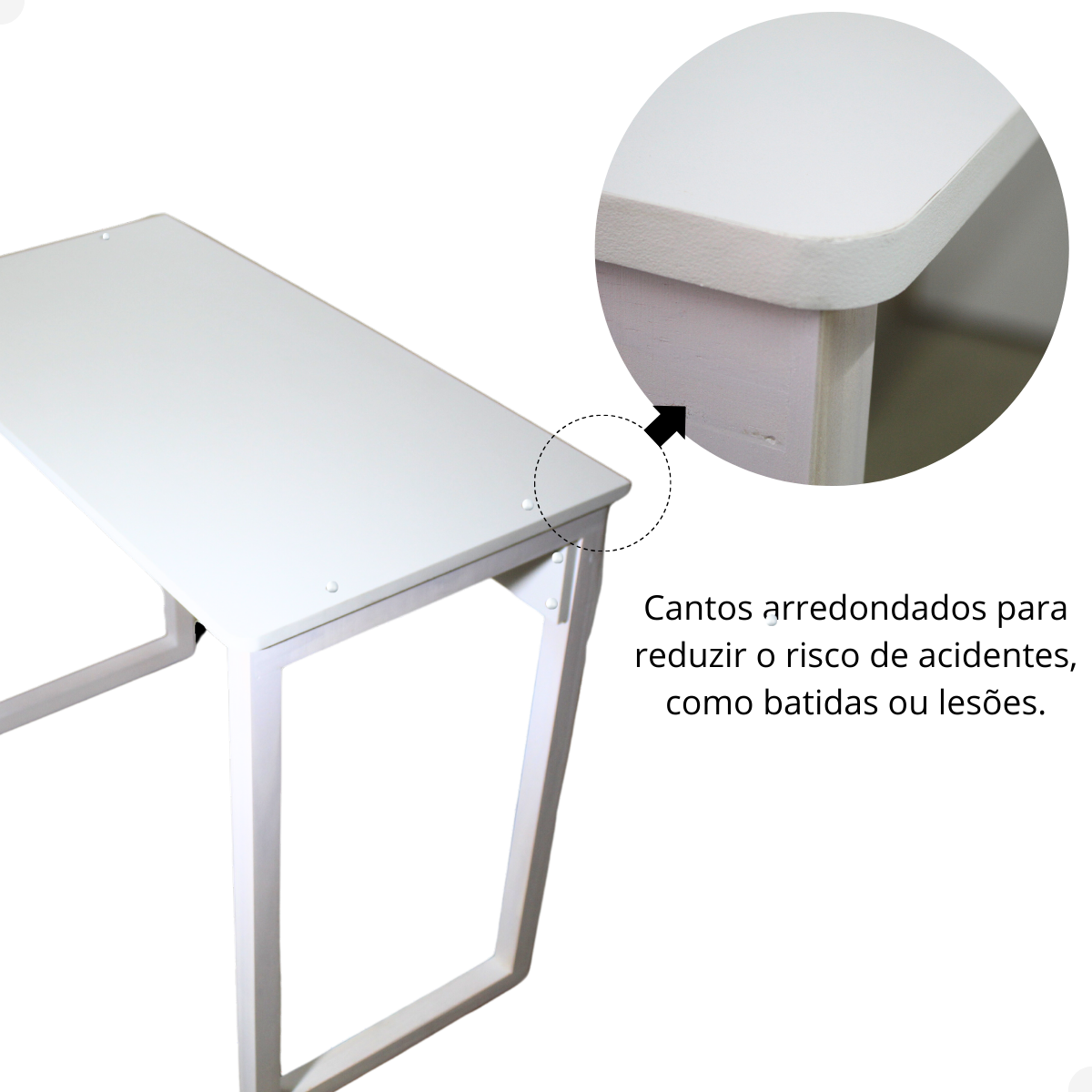 Mesa de Escritorio Escrivaninha Mdf Pés de Madeira 89cm Reforçada - 8