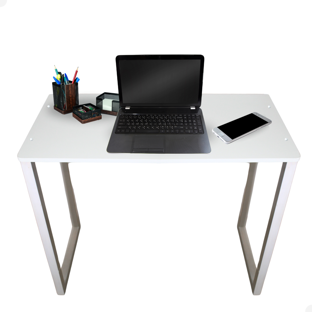 Mesa de Escritorio Escrivaninha Mdf Pés de Madeira 89cm Reforçada - 3