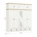 Ver imagem 2 de Guarda-roupa Topázio Bipartido 10 Portas 3 Gavetas Madeira Pinus Branco/freijó - Finestra