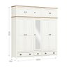 Guarda-roupa Topázio Bipartido 10 Portas 3 Gavetas Madeira Pinus Branco/freijó - Finestra - 2