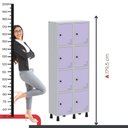 Ver imagem 4 de Roupeiro Aço Linha Light 8 Portas - GR302-8 Cinza-Lilas