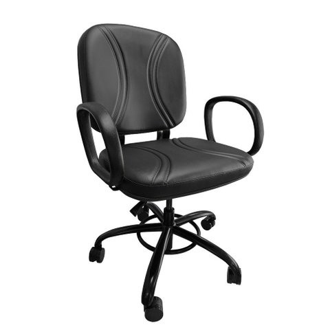 Cadeira de Escritorio Giratoria Reforçada com Regulagem de Altura Suporta até 200kg:preto