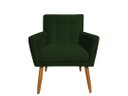 Ver imagem 3 de Kit Namoradeira + 2 Poltronas Decorativa Onix Suede Verde Pés Madeira Ms Decor