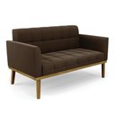 Ver imagem 7 de Conjunto Poltrona e Namoradeira Decorativas Karen Pés Fixo em Madeira Castanho Suede Marrom 19 - Gra