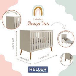 Berço Americano Isis Areia - Reller Móveis - 4