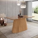 Ver imagem 1 de Mesa de Jantar Olivia Ambiente 160 Cm Canto Arredondado com Vidro Nature – Henn