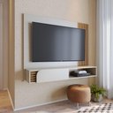 Ver imagem 3 de Home Suspenso para TV Murilo 60 Polegadas MDF-MDP Off White Matte Bege Colibri Móveis