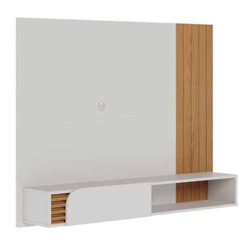 Home Suspenso para TV Murilo 60 Polegadas MDF-MDP Off White Matte Bege Colibri Móveis