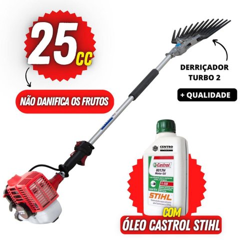Derriçadeira Para Colher Café Nakashi Haste de 1100mm e Garra Forte + Óleo Castrol Stihl