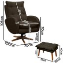Ver imagem 6 de Kit Poltrona de Amamentação Base Giratória Balanço e Puff Angra Veludo - Sofa Store:Veludo Marrom