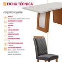 Ver imagem 7 de Mesa de Jantar Carolina 180cm Tampo MDF Vidro Canto Copo com 6 Cadeiras Lorena