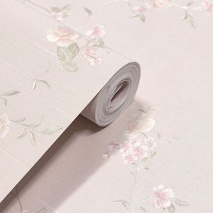 Papel de Parede Floral Rosa com Brilho Vinilico+ Cola Inclusa
