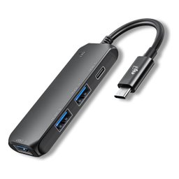 Hub41c - Adaptador Preto Hub Usb 4 em 1 Tipo-c 3.0 - Elg - 1