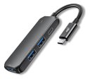 Ver imagem 1 de Hub41c - Adaptador Preto Hub Usb 4 em 1 Tipo-c 3.0 - Elg