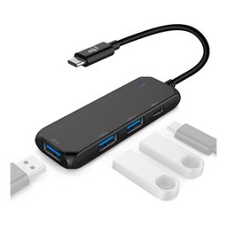 Hub41c - Adaptador Preto Hub Usb 4 em 1 Tipo-c 3.0 - Elg - 4