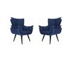 Kit com 2 Poltronas Decorativas Emilia Plus Azul Marinho Suede - Home Sweet Interiores - 1