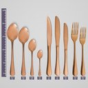 Ver imagem 6 de Kit C- 12 Facas P- Sobremesa Elite Glamour Cobre