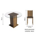 Ver imagem 4 de Conjunto Sala de Jantar Madesa Débora Mesa Tampo de Vidro Redondo 4 Cadeiras Rustic/Preto Cor:Rustic