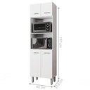 Ver imagem 3 de Armário de Cozinha Amora com 4 Portas 4 Prateleiras MDP 60cm Branco