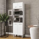 Ver imagem 1 de Armário de Cozinha Amora com 4 Portas 4 Prateleiras MDP 60cm Branco
