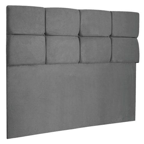 Cabeceira Queen 160cm Nina Suede Grafite Slk Decor Cabeceira Nina