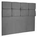 Ver imagem 1 de Cabeceira Queen 160cm Nina Suede Grafite Slk Decor Cabeceira Nina