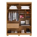 Ver imagem 3 de Guarda Roupa Viena 4 Portas 3 Gavetas 8 Prateleiras - Benetil