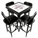 Ver imagem 1 de Conjunto Mesa Madeira Azulejo 60x60cm - Bistrô Fixa 98cm + 4 Banquetas 73 - Preta - More Wine