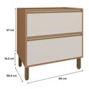 Ver imagem 6 de Balcao de Cozinha sem Tampo 100% MDF 1 Porta Basculante 1 Gaveta 80x58,5 cm Vitória Carvalho/Off Whi