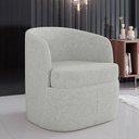 Ver imagem 1 de Poltrona Decorativa Design Moderno Bel Sala de Estar Base Giratória Linho Cinza G33 - Gran Belo