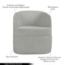 Ver imagem 3 de Poltrona Decorativa Design Moderno Bel Sala de Estar Base Giratória Linho Cinza G33 - Gran Belo