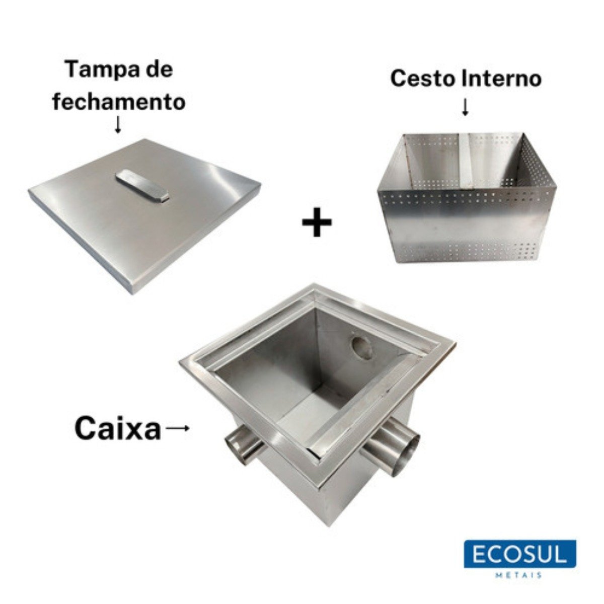 Caixa de Gordura Ecosul em Aço Inox 304 30x30x25 - 5