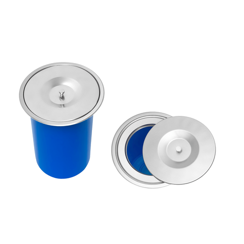 Lixeira de Embutir Basic 8L Balde Plástico com Tampa Removível em Aço Inox Escovado