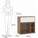 Ver imagem 2 de Nicho Microondas Conjugado 1 Porta Branco Laca com Nicho Lateral Mel Luciane Cozinhas