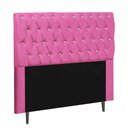 Ver imagem 1 de Cabeceira Estofada Paris 195cm King Strass Courino Pink