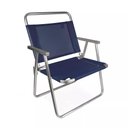 Ver imagem 4 de Kit 1 Cadeira Praia Reforçada 140kg Azul + 1 Cadeira Alta Aluminio + 1 Cadeira Reclinavel