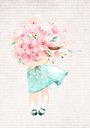 Ver imagem 2 de Kit 2 Quadros Aquarela Meninas e Flores