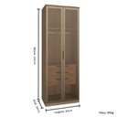 Ver imagem 3 de Guarda Roupa Modulado 02 Portas de Vidro 234cm 03 Gavetas Setiba