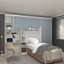 Ver imagem 1 de Quarto Modulado Solteiro 313cm 6 Portas 4 Gavetas Alpes Luciane