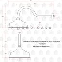 Ver imagem 5 de Ducha Chuveiro Redondo Retro de Teto Inox 20cm Trombetas Pingoo.casa - Preto