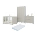 Ver imagem 1 de Quarto de Bebê Completo Berço Americano 3 em 1 Colchão Dengo Multimóveis Mp4608 Branco/off White