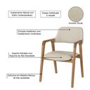 Ver imagem 3 de Kit 8 Cadeiras de Jantar Ruth Estrutura em Madeira Maciça Estilo Retrô Linho Bege Claro