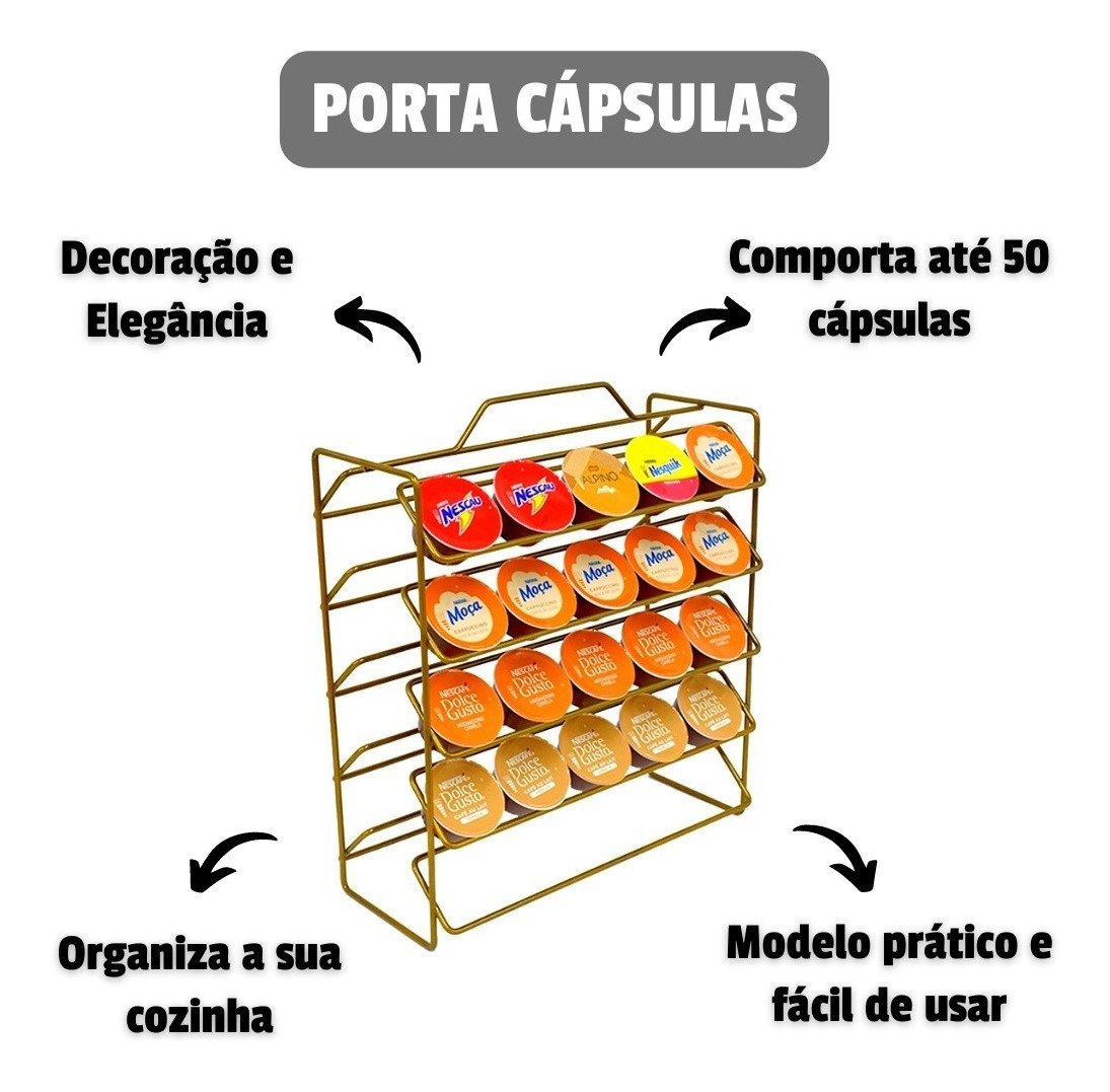 Porta Suporte 50 Cápsulas Café Dolce Gusto Expresso Aramado - 5