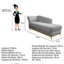 Ver imagem 4 de Recamier Vanessa 1,60M Lado Esquerdo Suede Cinza - Amarena Móveis