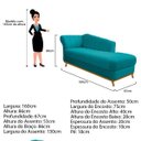 Ver imagem 4 de Recamier Vanessa 1,60M Lado Esquerdo Suede Azul Turquesa - Amarena Móveis