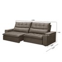 Ver imagem 4 de Sofá Retrátil Reclinável 3 Lugares 250cm Moritz F05 Veludo Castor - Mpozenato