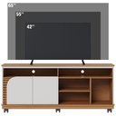 Ver imagem 5 de Rack para Sala de Estar TV 65 pol com Rodízios Laguna C04 Freijó Off White - Lyam Decor