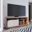 Ver imagem 1 de Rack para Sala de Estar TV 65 pol com Rodízios Laguna C04 Freijó Off White - Lyam Decor